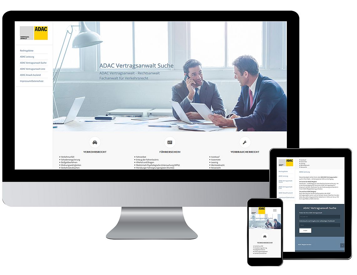 Responsive One Pager Mit Typo3 Fur Adac Vertragsanwalte